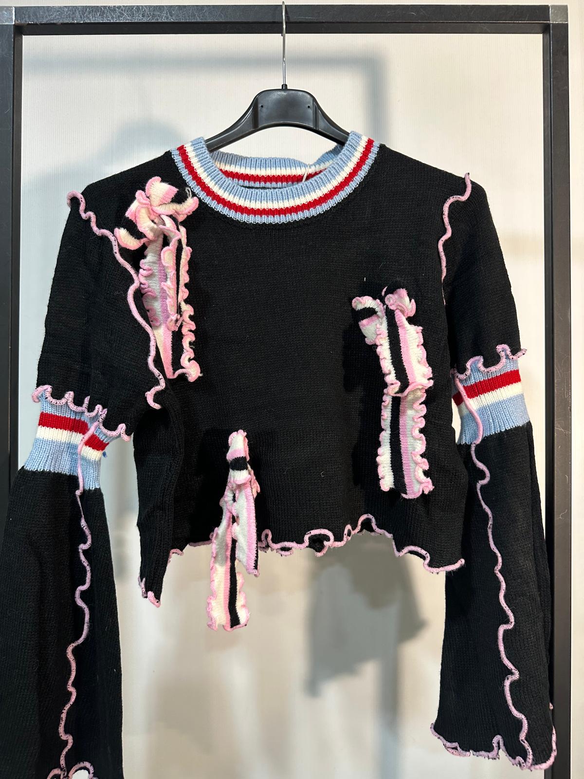 MAGLIONCINO CON FIOCCHI BICOLOR 7637