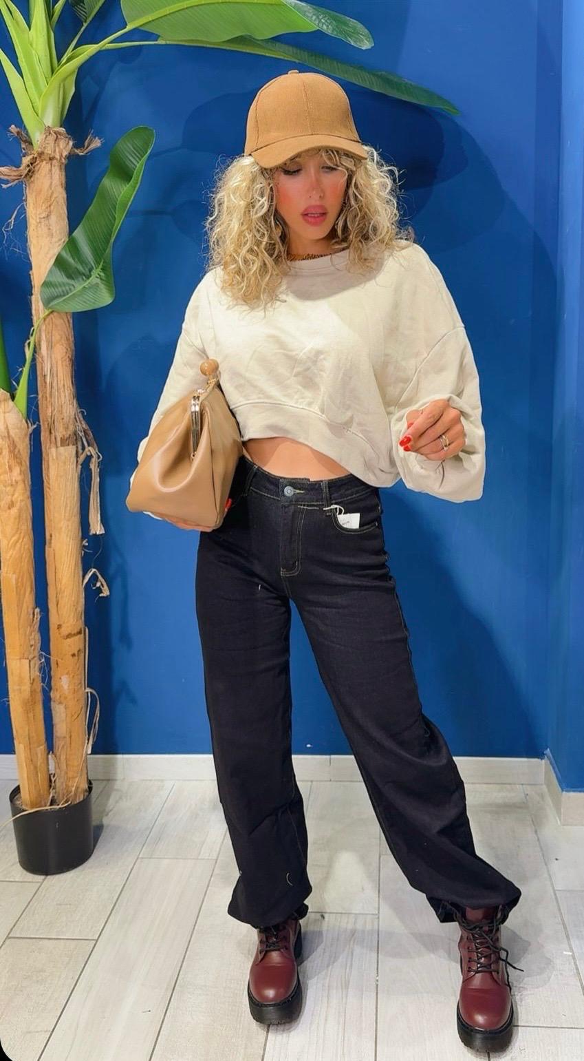 FELPA CROP GARZATA