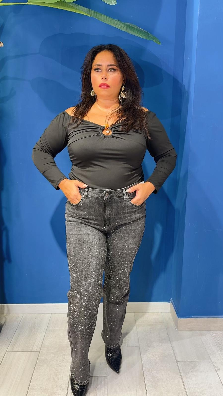 JEANS GREY LUXURY CURVY CS9010