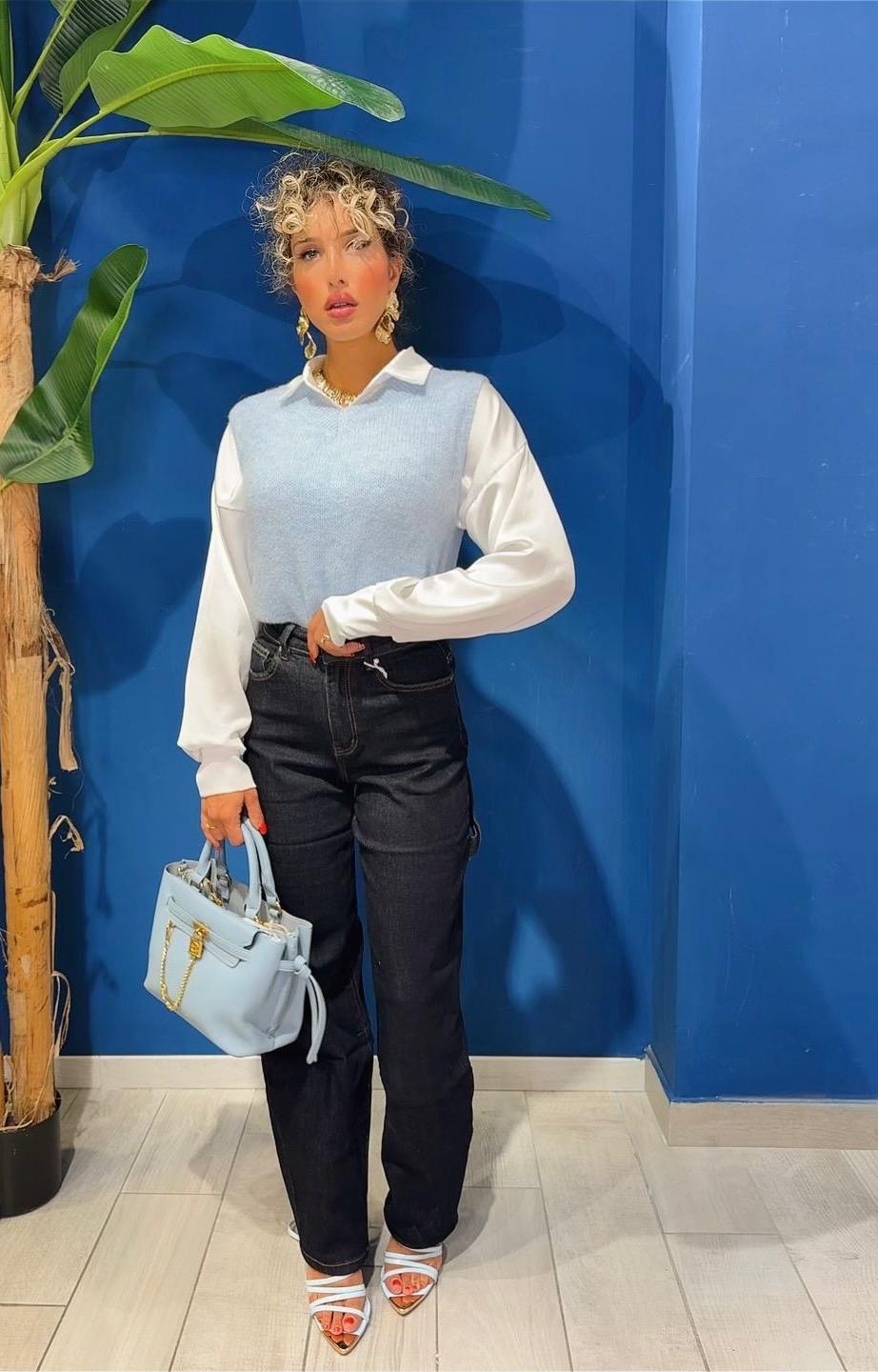 GILET IN LANA RASATA