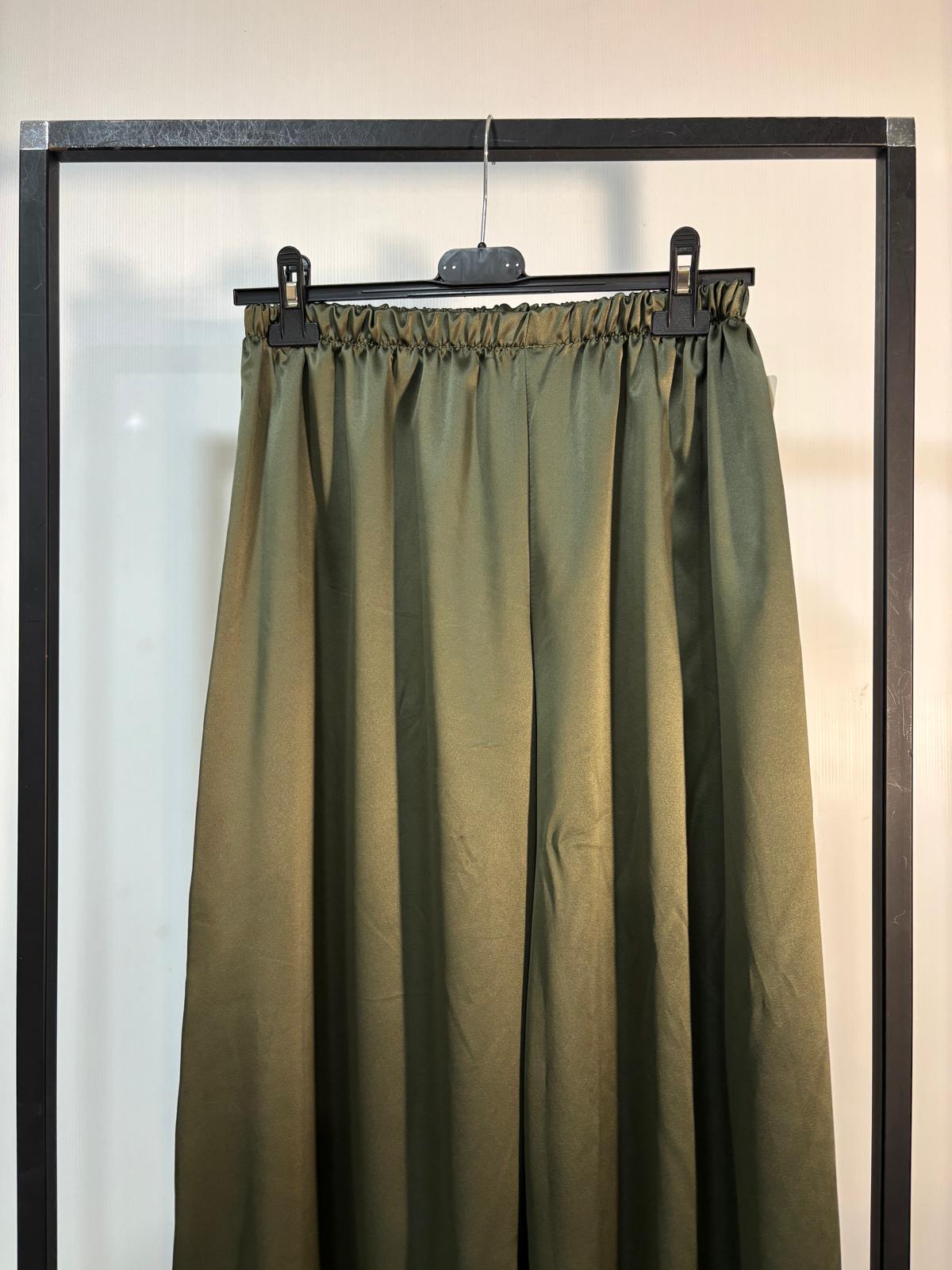 PANTALONE SIMIL RASO CON ELASTICO ALLA CAVIGLIA  CURVY E SLIM