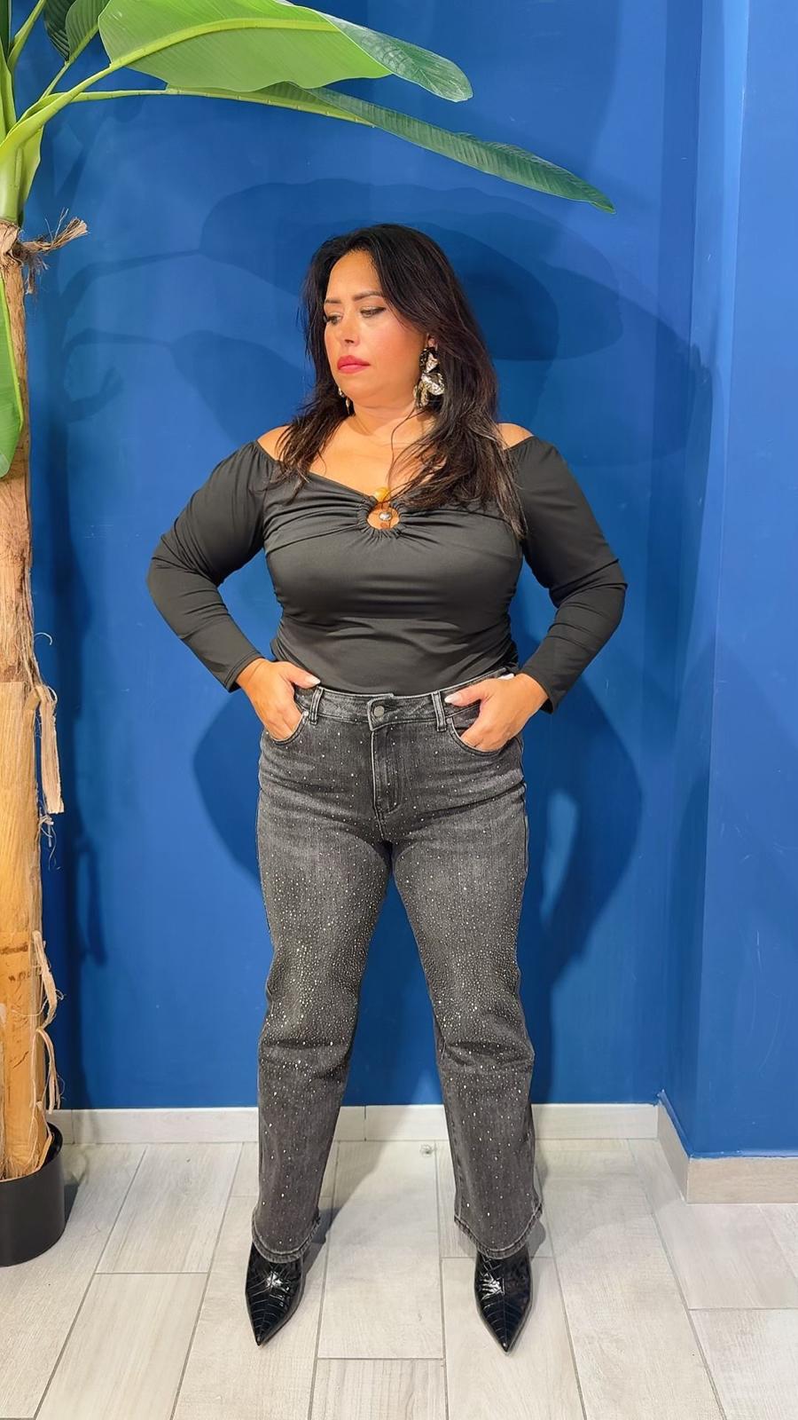 JEANS GREY LUXURY CURVY CS9010