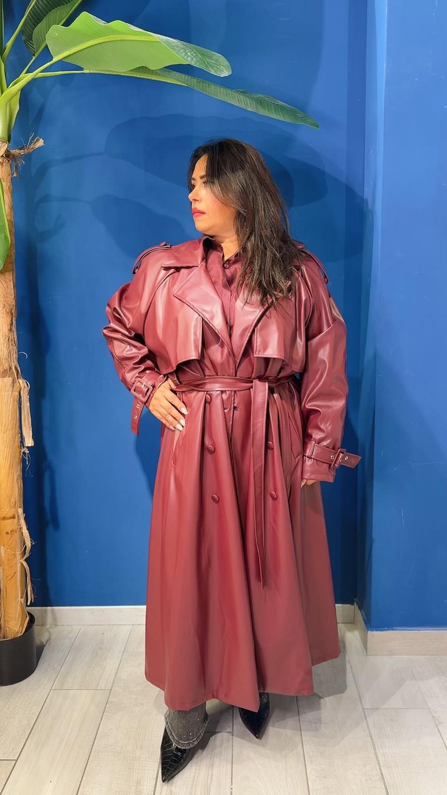 TRENCH IN ECOPELLE LUNGO CURVY