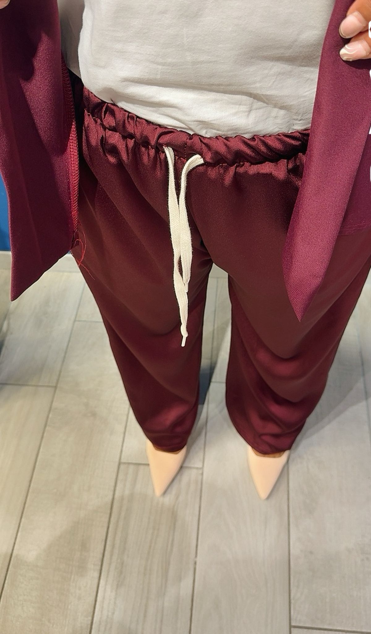 PANTALONE SIMIL RASO CON LACCIO