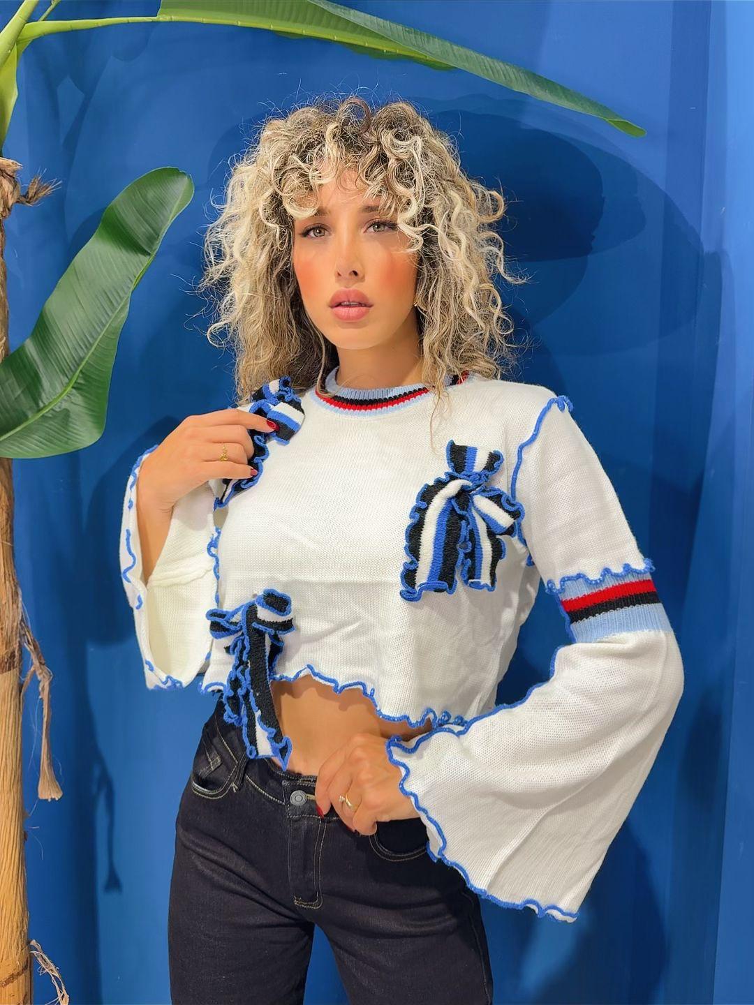 MAGLIONCINO CON FIOCCHI BICOLOR 7637