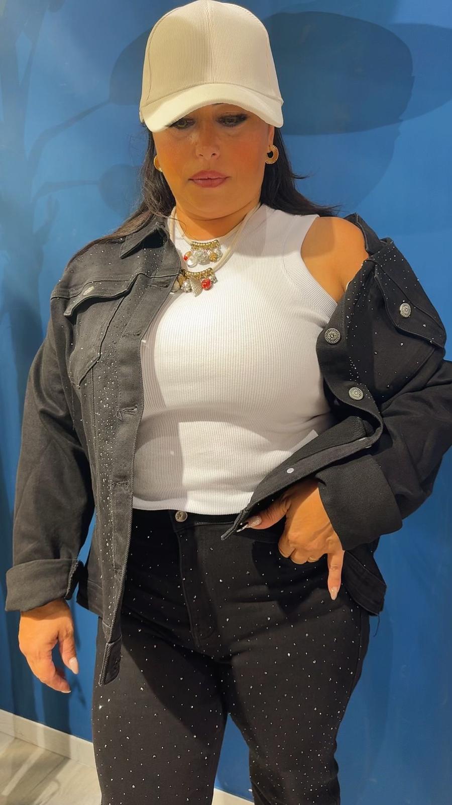 GIUBBOTTO IN DENIM SHINE CURVY 6812-B