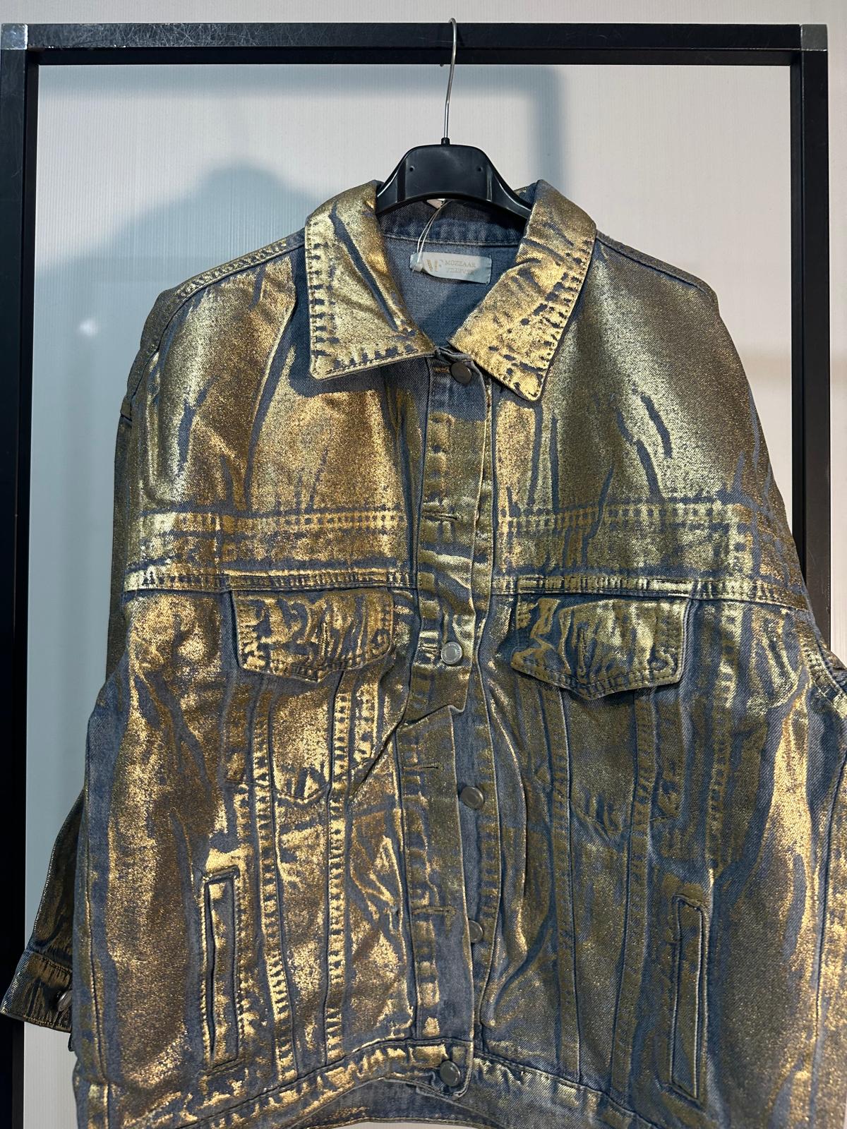 GIUBBINO IN DENIM METALLIC
