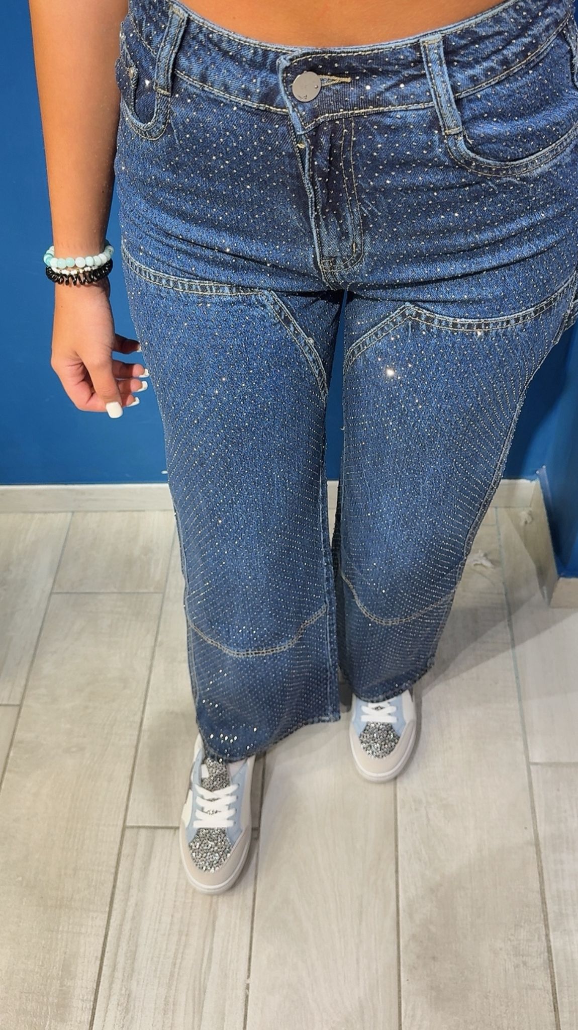 JEANS CON BRILLANTINI LM683