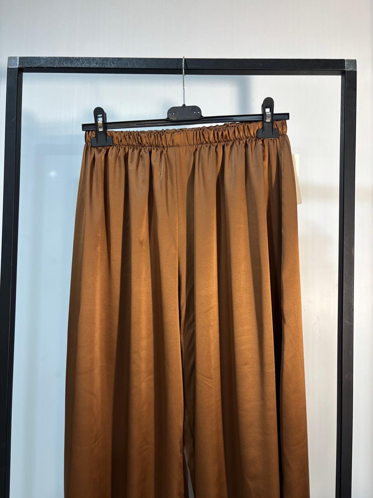 PANTALONE SIMIL RASO CON ELASTICO ALLA CAVIGLIA  CURVY E SLIM