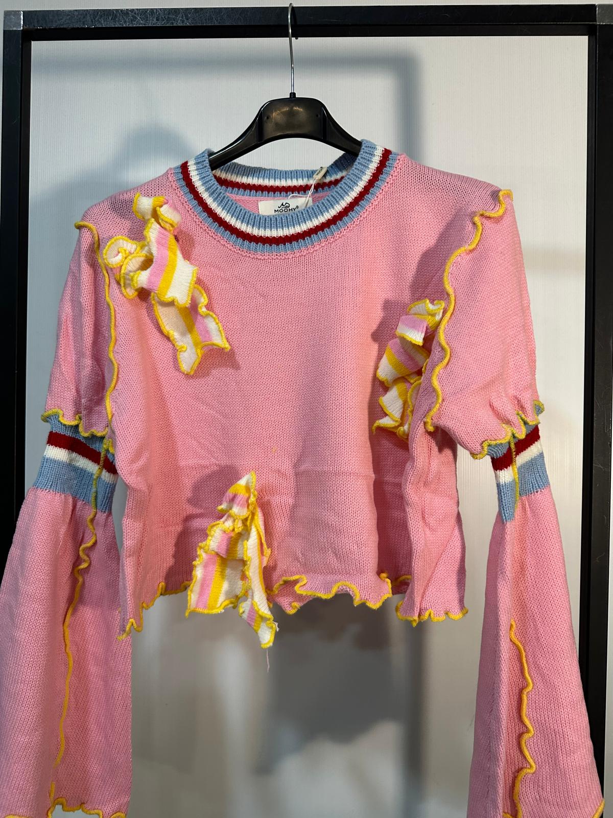 MAGLIONCINO CON FIOCCHI BICOLOR 7637