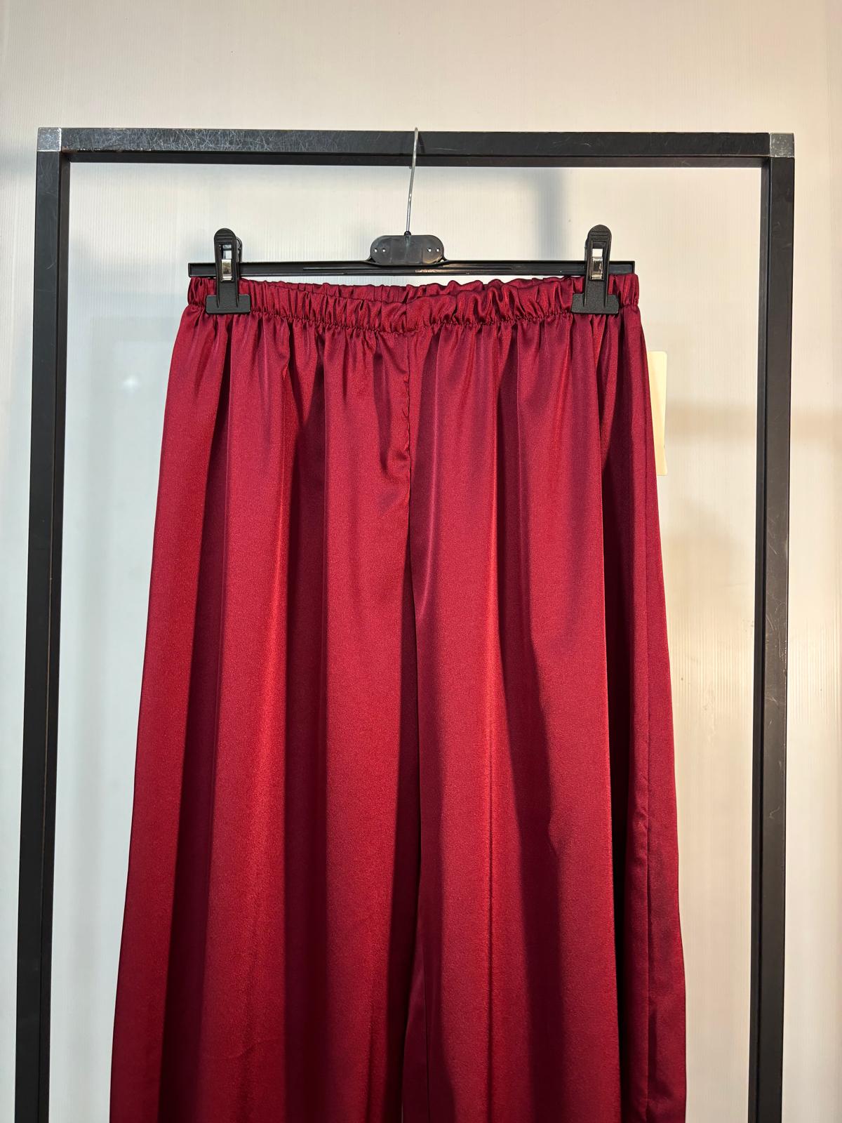 PANTALONE SIMIL RASO CON ELASTICO ALLA CAVIGLIA  CURVY E SLIM